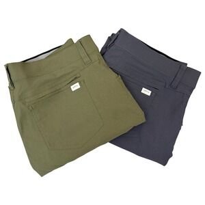 (LOT OF 2) Orvis Classic Trek Pants Mens 38x30 Stretch Hiking Tech Green / Grey